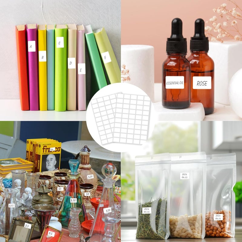 Yeachlaing Multi-Use Removable Labels, 1/2" x 3/4",1000 PCS Blank Labels Total,Water/Oil/Tear Resistant/Ink Won't Smudge No Residue - Image 4